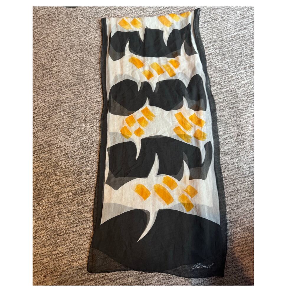Burmel sheer abstract scarf.